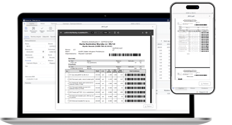 Wydruk przewodnika produkcyjnego