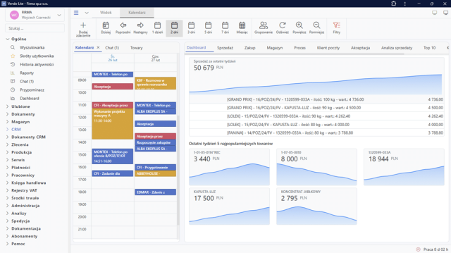 Vendo.Clolud system ERP do zarządzania produkcją w małej firmie
